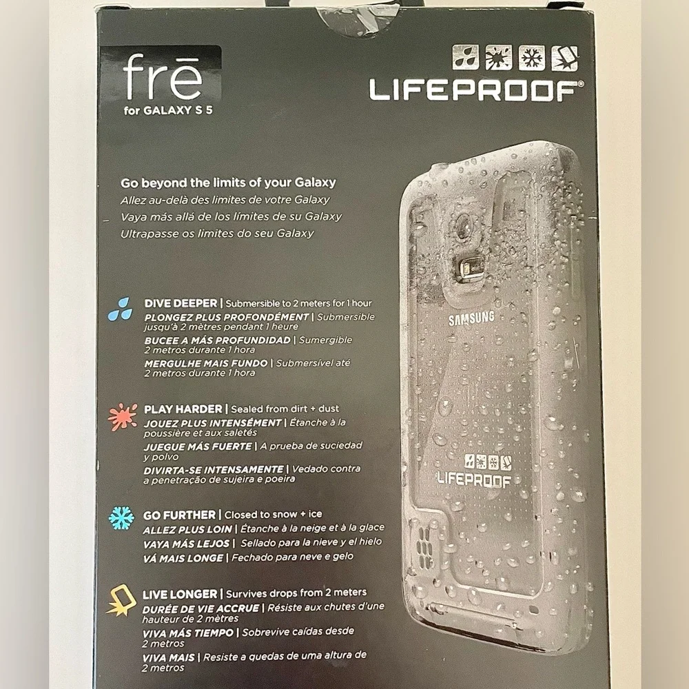 LIFEPROOF Case for S 5 ~Waterproof ~Dirt Proof ~Snow proof ~Shock Proof.